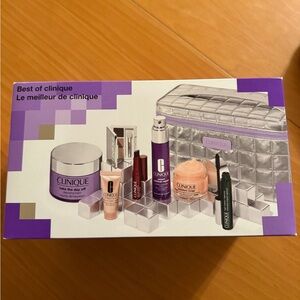 Clinique Lipstick and Skincare Set with Silver and Purple
